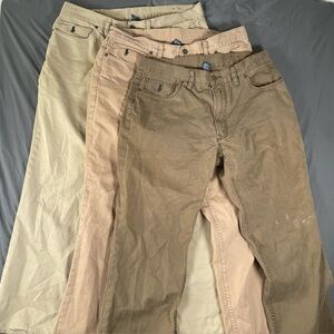 Polo Ralph Lauren Dungaree Pants Bundle Of Three Men’s Size 36/30 Beige Preppy